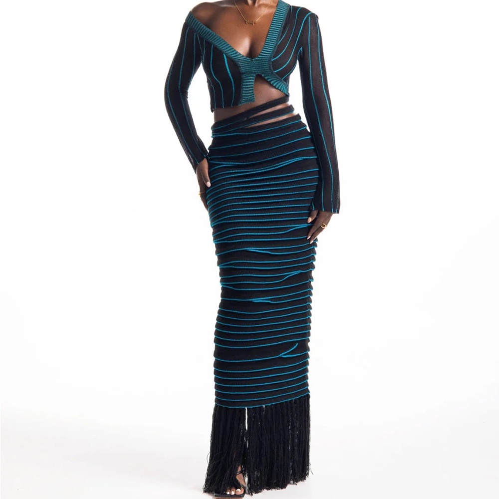 HANIFA AMELIA LAYERED TASSEL SKIRT